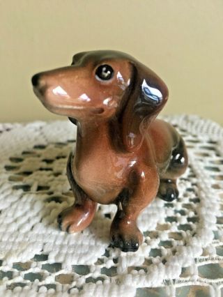 Vintage Dachshund Wiener Dog Porcelain Figurine,  Numbered Marked Germany