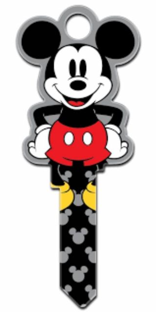 Mickey Mouse " Shaped " Reversible House Key Blank Kwikset Kw Disney