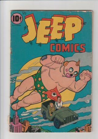 Jeep Comics 2 Fr/g Pobc Part Panel Missing 1945 Scarce