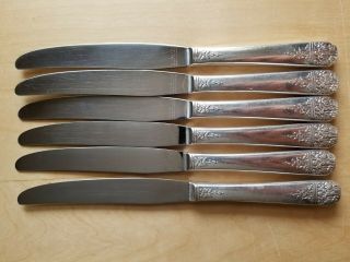 6 Antique Knives 9 ",  Silver Plated Hollow Handle,  Simeon L & George H Rogers Co