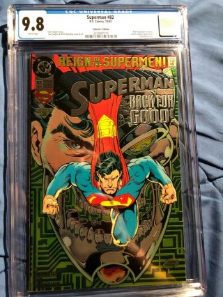 Superman 82 (10/93) Cgc Graded Chromium Collectors Edition Comic Book 9.  8 Nm/m