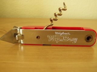 Vintage Vaughan Tap Boy Can Opener & Corkscrew Combo Cans Bottles Corks Red
