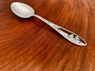 - Bates & Klinke Sterling Silver Souvenir Spoon: Plymouth 1620 Mayflower Handle
