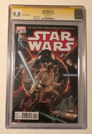 Marvel Star Wars 1 Alex Ross Variant Cover March 2015 Stan Lee Auto Cgc 9.  8