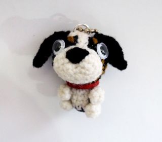 Bernese Mountain Dog Crochet Amigurumi Stuffed Toy Handmade Ball Chain Key Chain