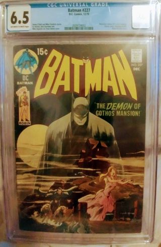 Batman 227 Dc Comics 1970 Cgc 6.  5 Off - White To White Neal Adams Cover