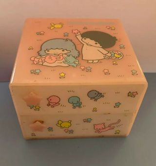 Vintage 1976 Sanrio Little Twin Stars Box Chest Drawer Hello Kitty Made In Japan