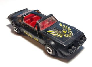 Vintage Matchbox Superfast Black Pontiac T - Top Firebird Trans Am 1/64 Diecast