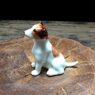 Jack Russel Dog Ceramic Figurine Dollhouse Miniature Handmade Collectibles 1