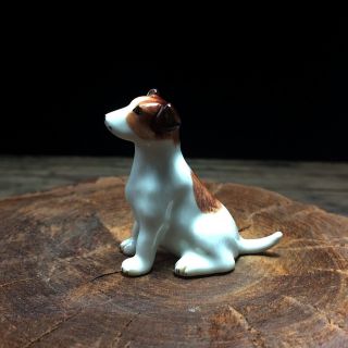 Jack Russel Dog Ceramic Figurine Dollhouse Miniature Handmade Collectibles 1 4
