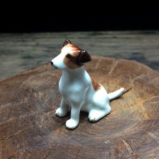 Jack Russel Dog Ceramic Figurine Dollhouse Miniature Handmade Collectibles 1 5