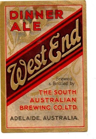Australian Beer Label Sa Brewing West End Dinner Ale (300)
