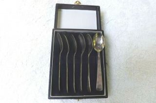 K.  Uyeda ? Vintage Japanese 950 Sterling Boxed Demitasse Spoons Box 66 Grams