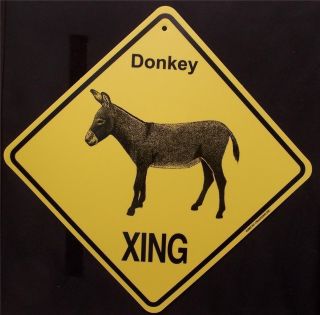 Donkey Crossing Xing Sign