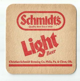 16 Schmidt ' s / Schmidt ' s Light Beer Coasters 2