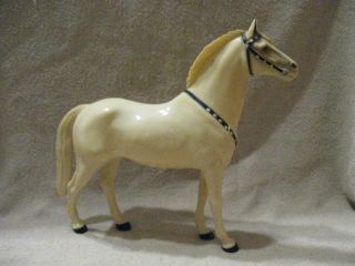 Vtg Hartland Lone Ranger Horse Silver Molded Plastic Horse Figurine