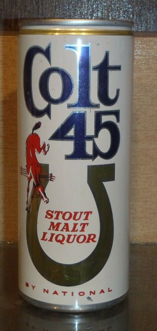16oz Colt 45 Stout Malt Liquor Pull Tab Beer Can National Baltimore 4 City Alum