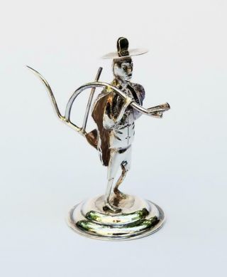 Chinese Sterling Silver Miniature Menu Holder Figure Hong Kong