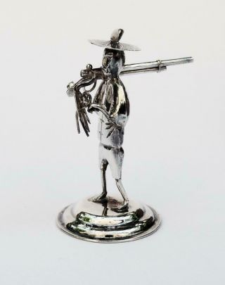 Hong Kong Sterling Silver Miniature Chinese Menu Holder Figurine
