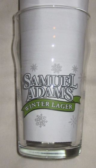 Samuel Adams Winter Lager Beer Pint Glass W/ Snowflakes