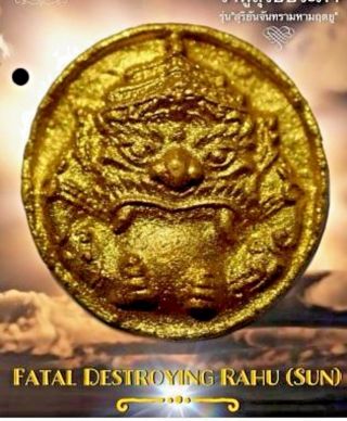 Real Powerful Ajarn O Rahu Fatal Destroying Sun And Moon Amulet Change Fate