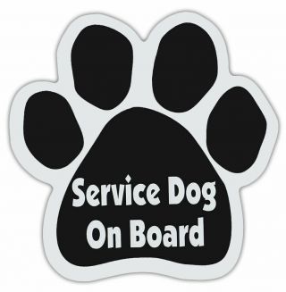 Paw Car Magnet Service Dog On Board For Car Bumpers,  Refrigerators,  Gifts