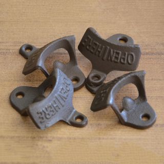 Open Here Cast Iron Cool Wall Mount Bottle Opener Western Rustic Brownsnpgy Uco