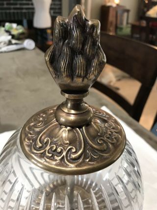 Crystal & Antique Brass Finial by Dessau Home Made in India W431 2
