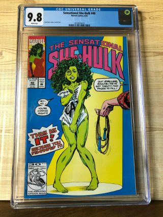 Sensational She - Hulk 40 (jun 1992,  Marvel) Cgc 9.  8 John Byrne Classic Cover
