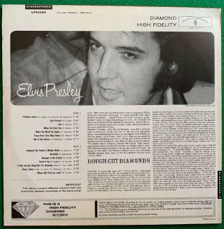 ELVIS PRESLEY/Rough Cut Diamonds LP Unplayed 2