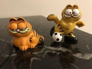 (2) Vintage Garfield The Cat 2” Pvc Figures Toy Collectible.  Buy It Now
