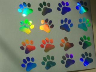 16 1 - Inch Paw Prints Holographic Car Window Decal Sticker Cat Tracks 5 Inch