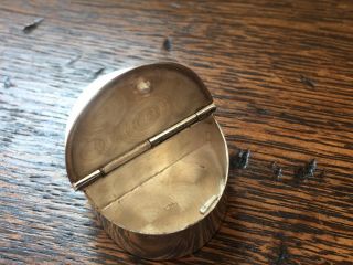 Good Vintage Dual Compartment Oval 925 Solid Sterling Silver Pill Box,  Earring 6