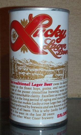 MINTY BOTTOM OPENED LUCKY LAGER PULL TAB TOP BEER CAN WALTER PUEBLO COLORADO 3