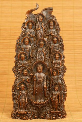 Rare Chinese Old Boxwood Hand Carved Buddha Kwan - Yin Statue Figure Collectable