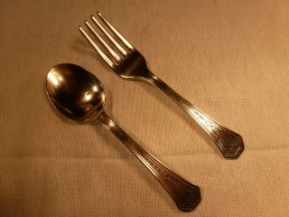 Antique Sterling Silver Baby Reed And Barton Fork & Spoon Dorothy Quincy No Mono