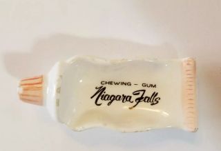 Vintage Ceramic Toothpaste Tube Chewing Gum Keeper,  Niagara Falls
