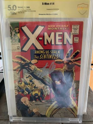 X - Men 14 Cbcs 5.  0 - Signed Stan Lee 1st App Sentinels - Silver Age Key (1965)