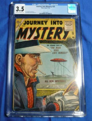 Journey Into Mystery 25 Cgc3.  5 Flying Saucer Alien Yellow Cover Atlas 7/55