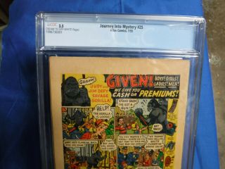 JOURNEY INTO MYSTERY 25 CGC3.  5 FLYING SAUCER ALIEN YELLOW COVER Atlas 7/55 5