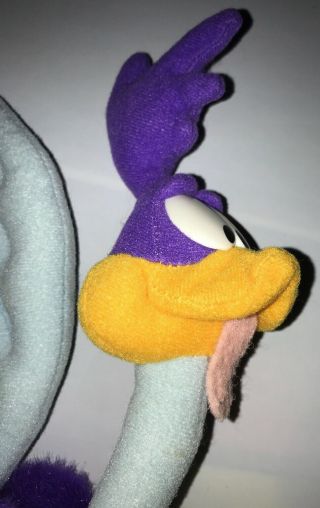 Vintage Looney Tunes WB Road Runner Plush by TYCO 1994 8