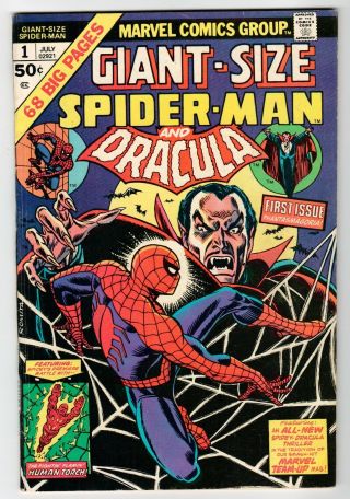 Marvel - Giant - Size Spider - Man And Dracula 1 - Vg 1974 Vintage Comic