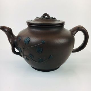 Vintage Chinese Yixing Purple Clay Teapot With Maker’s Mark 6 Cup Ex