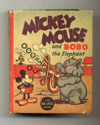 Mickey Mouse And Bobo The Elephant Big Little Book 1935 Whitman