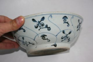 Chinese Porcelain Blue And White Painted Large Bowl