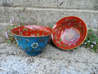 Chinese Enamelled Bowls - Chinese Porcelain Enamel Ware Hand Painted