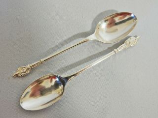 Antique Art Deco 1927 Pair Sterling Solid Silver Apostle Spoons Coffee Teaspoon