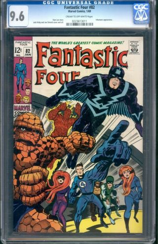 Fantastic Four 82 Cgc 9.  6 Nm,  Near Plus Marvel 1969 Inhumans App