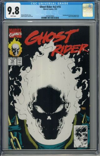 Ghost Rider V2 1st Print 15 Cgc 9.  8 Wp 1991 Nm/m