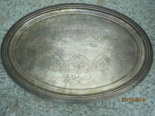 Antique Gorham Aesthetic Style Silver Plated Tray Monogram 